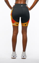 RADIANT Women's African Themed Biker Shorts (Record Disc)