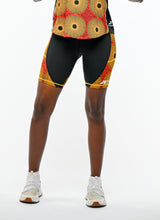 RADIANT Women's African Themed Biker Shorts (Record Disc)